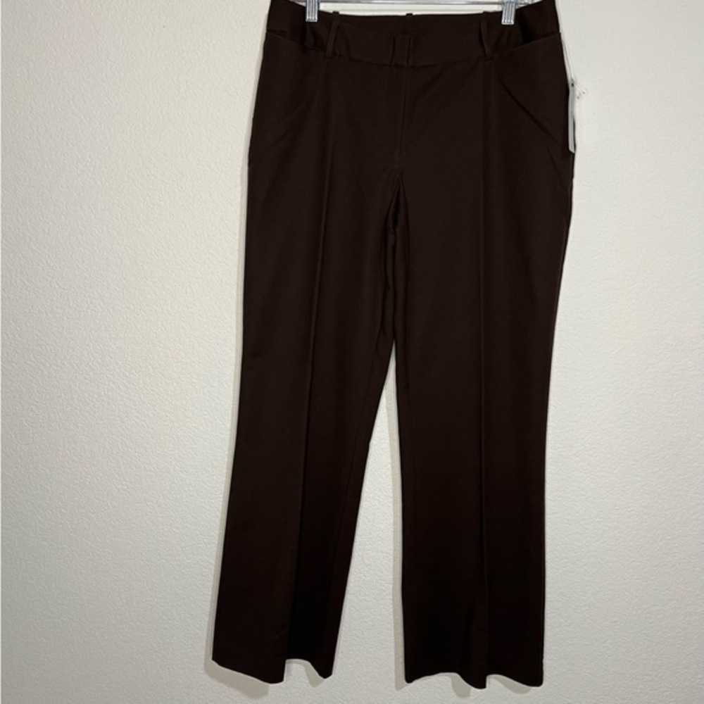 Worthington Chocolate Brown Curvy Fit Trouser Leg Dress Pants Trousers New 10